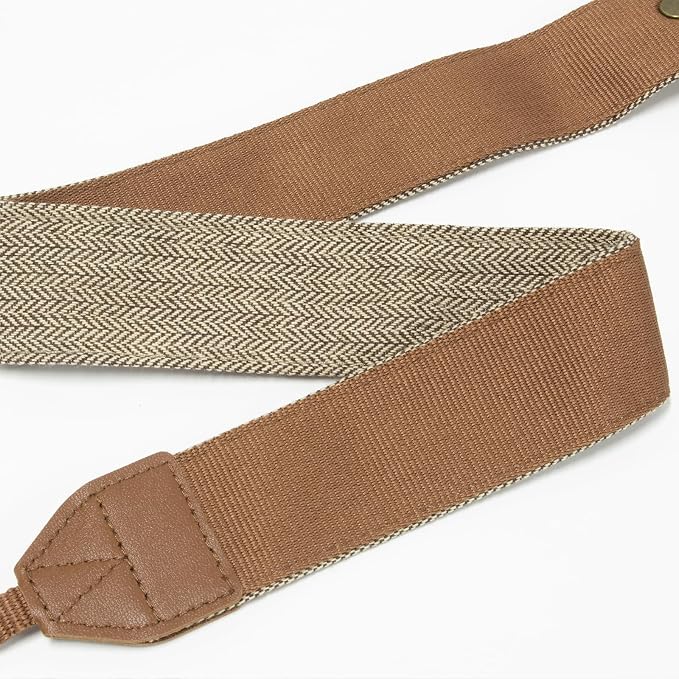 TENOC Vintage Camera Strap 1 Pack, Canvas Herringbone Neck Shoulder Strap with Quick Release Buckles for DSLR/SLR/Mirrorless, Universal Retro Anti-Slip Belt, Adjustable Length (Brown) - Image 5