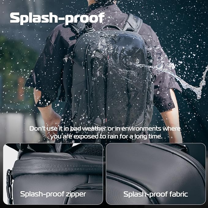 ULANZI 22L Camera Backpack Professional Bag, Water-Resistant Camera Case | Photography Anti Theft Travel for Photographers DSLR Mirrorless Camera Lens Tripod Holder 16" Laptop Black - Image 5