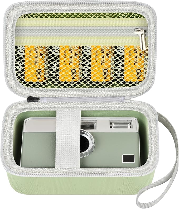 Digital Camera Case Compatible with KODAK EKTAR H35 H35N Half Frame Film Camera, Storage Holder Organizer for Kodak Ultra F9 M35 M38 Paper Shoot kamera, 35mm Film Rolls (Box Only) - Green | Camera and 35mm Film Rolls Storage, Mesh Pocket for Small Acce... by Grapsa