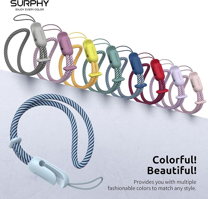 SURPHY 2 Pack Phone Lanyard, Phone Wrist Strap for Case, Camera Wrist Strap | Ultra-Light 2-Color Braided Phone Strap, Cellphone Charm Strap, Anti-Lost Wrist Lanyard for Women and Men, Pink Cloud Blue - Image 7