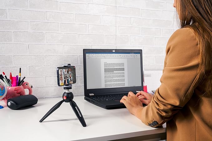 Manfrotto MTPIXIMII-B, PIXI Mini Tripod with Handgrip for Compact System Cameras, for DSLR, Mirrorless, Video, Made in Italy, Technopolymer and Aluminum, Black - Image 8