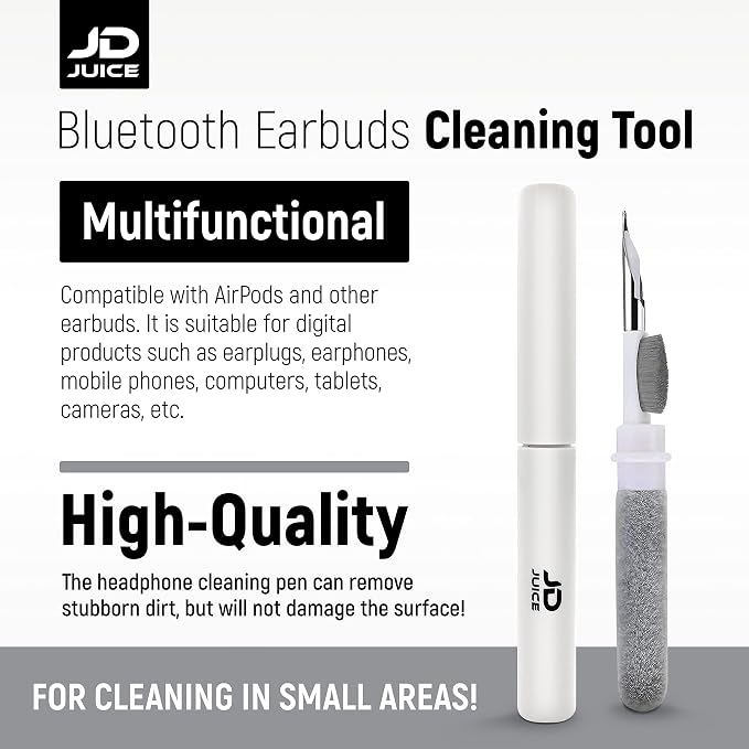2 Pack - Airpod Cleaning Kit Earbud Cleaning Kit - Phone Cleaning Kit in-Ear Headphones Cleaning Pen Tool, Portable 3-in-1 Laptop Cleaning Kit Electronic Cleaner with a Sponge, Metal Pen Tip - Image 5