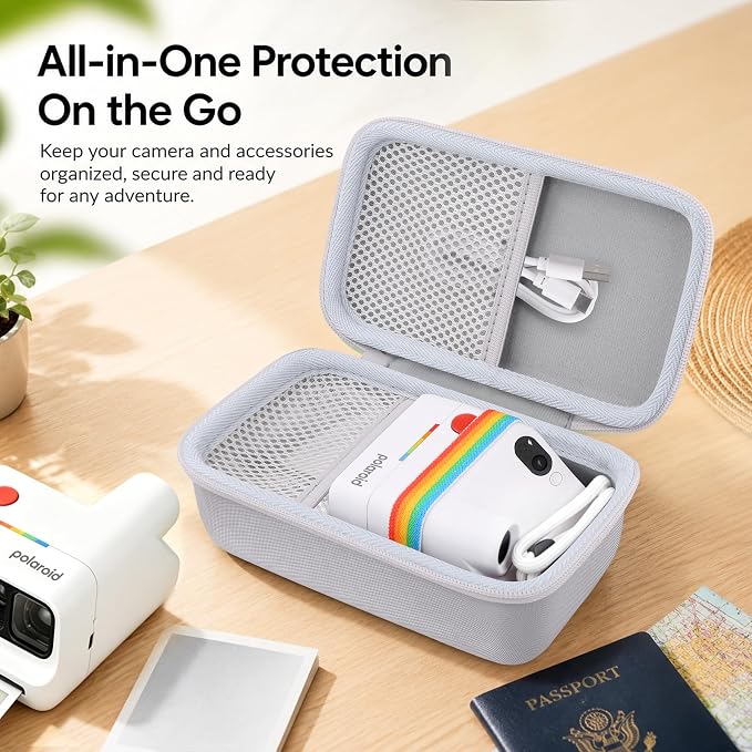 khanka Travel Case for Polaroid Go Generation 3 Mini Instant Camera,White | Fits for Polaroid Go Generation 2(6282),Accessory Storage Pocket, Travel-Ready Portable Storage,Case Only - Image 8