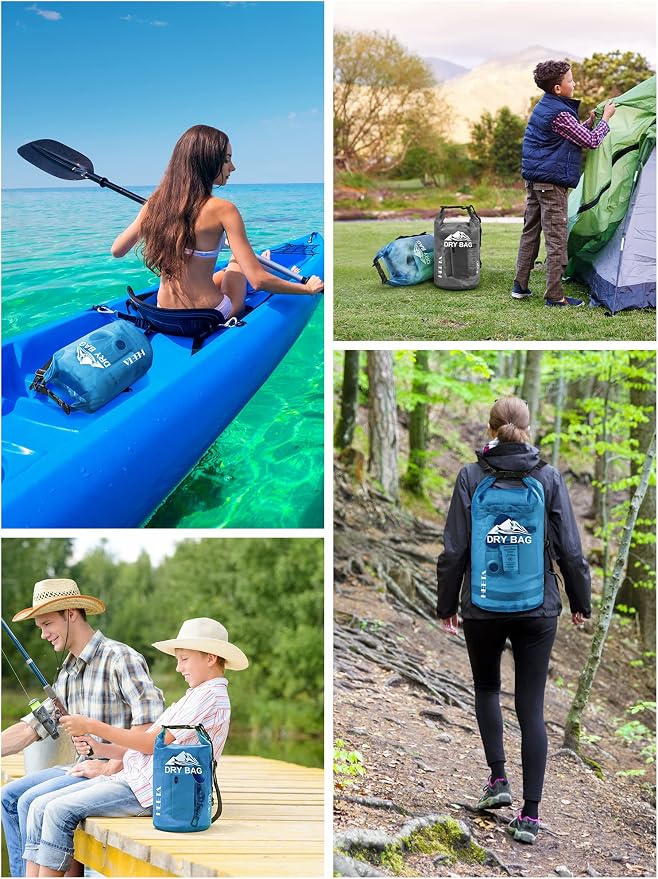 HEETA Dry Bag Waterproof Backpack with Phone Case 5L/10L/20L/30L/40L | Roll Top Lightweight Dry Storage Bag for Women Men, Travel Boating Kayaking Paddle Board Camping Beach Essentials Accessories - Image 6