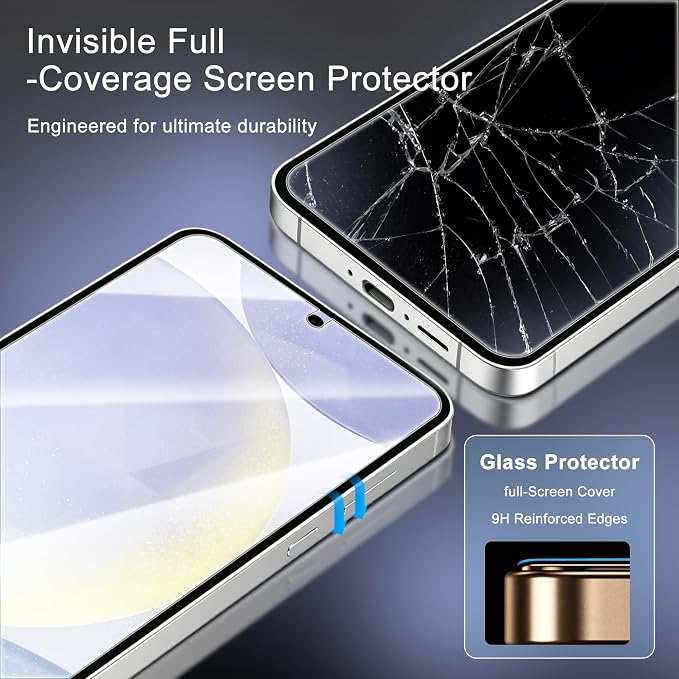 3 Pack for Samsung Galaxy S24 Screen Protector, 9H Tempered Glass Full Coverage, Case Friendly, HD Clear, Anti-Scratch, Fingerprint Compatible, Bubble-Free for S24 5G 6.2” - Image 4