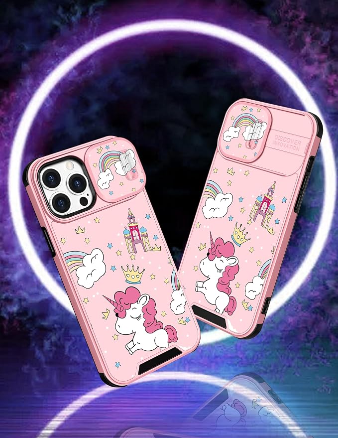 (2in1 for iPhone 11 Pro Max Case for Cartoon Kawaii Rainbow Girly Phone Cover Cute Unique Design with Slide Camera Cover Protective Case for iPhone11 Pro Max 6.5'' - Image 4