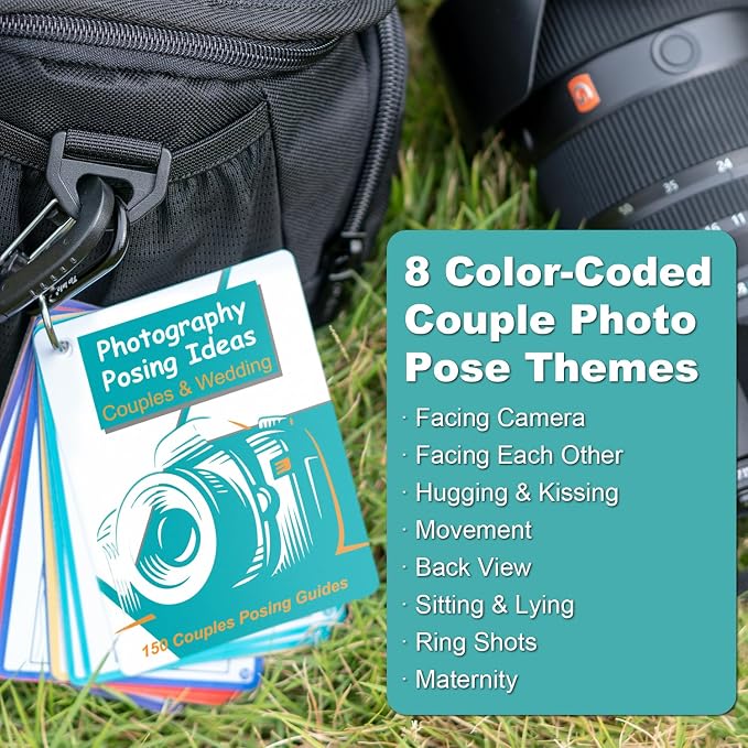 Photography Accessories 150 Pose Ideas Wedding Photographer Essentials Book | Wedding Photographer Must Haves Couples and Wedding Posing Guides Photo Shooting Assistant Photographer Gifts for Men Women - Image 4