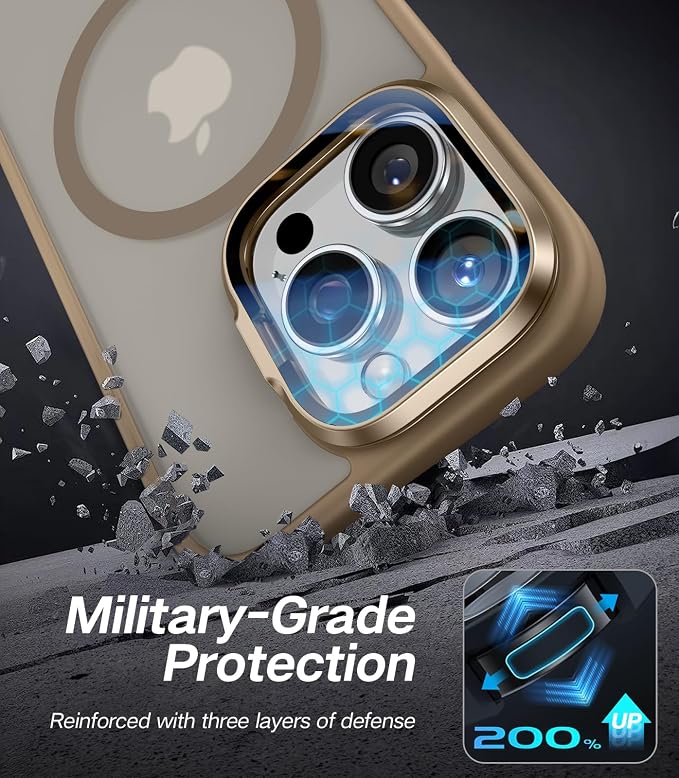 VOFATA [Upgraded] for iPhone 16 Pro Max Case with Camera Cover Stand [Fit for MagSafe][9H Camera Lens Protector] Mil-Grade Protection Translucent Magnetic iPhone 16 Pro Max Phone Case, Rose Gold - Image 5