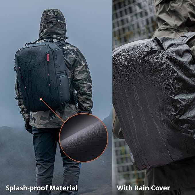 PGYTECH OneMo 2 35L-45L Camera Backpack with Shoulder Bag for 17" Laptop | Waterproof DSLR Camera Pack for Canon/Nikon/Sony, Extra Large Photography Bag, Drone Backpack for DJI Mini 3 Pro/Mavic 3/ FPV - Image 8