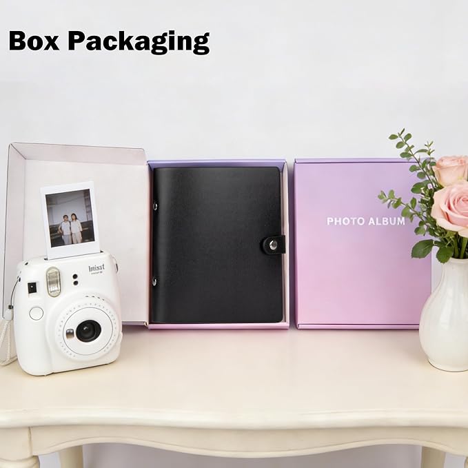 Ruibytree 320 Pockets Album for Instax Mini & Polaroid 2x3" Pictures,Black | Gift-Ready Packaging, PU Leather Cover, Acid-Free Pages, Side-Loading Clear Pockets, Durable Binding, Easy Photo Viewing - Image 2