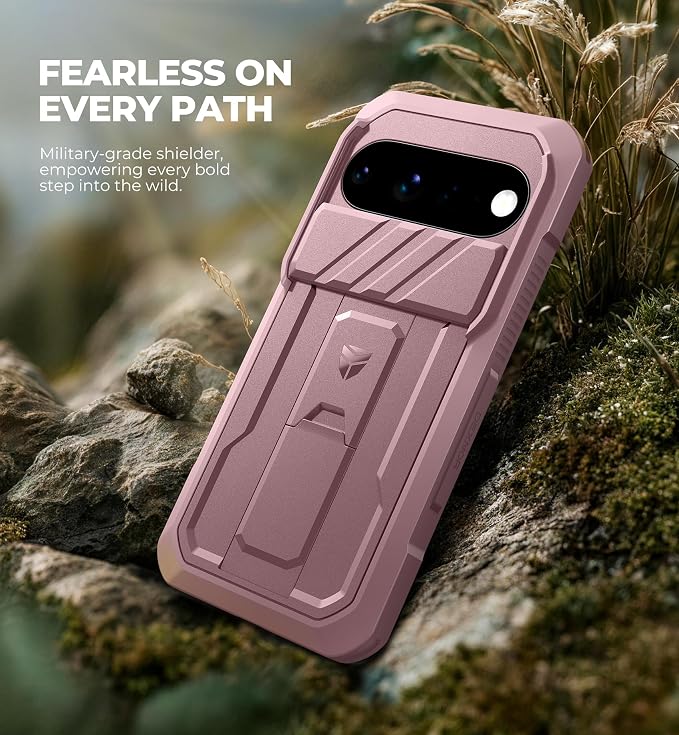 Dexnor for Google Pixel 11 Pro XL Case with Slide Camera Cover & 2 Front Frames & Built-in Screen Protector & Kickstand,Full-Body Shockproof Protective Cover Heavy-Duty Rugged Cases,Peony Pink(2026) - Image 6