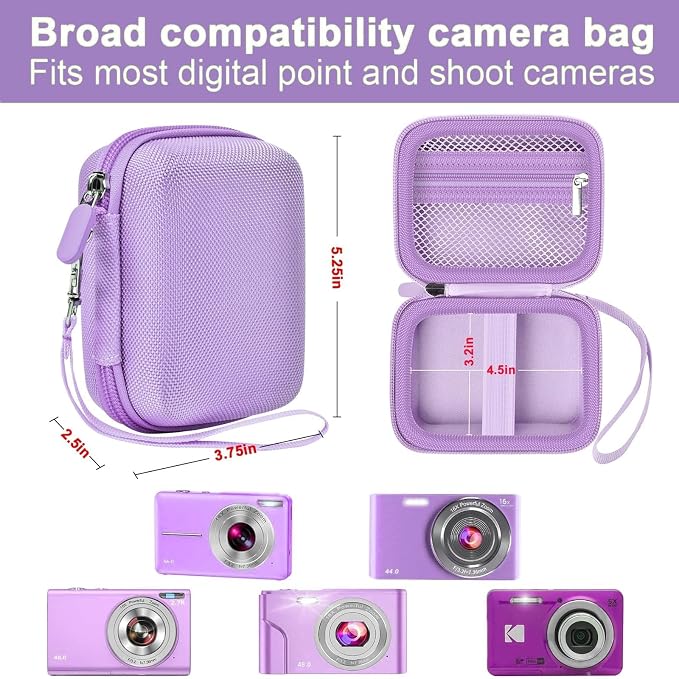 ALKOO Digital Camera Case for CAMKORY, Camera Pouch for KODAK Pixpro -Purple - Image 3