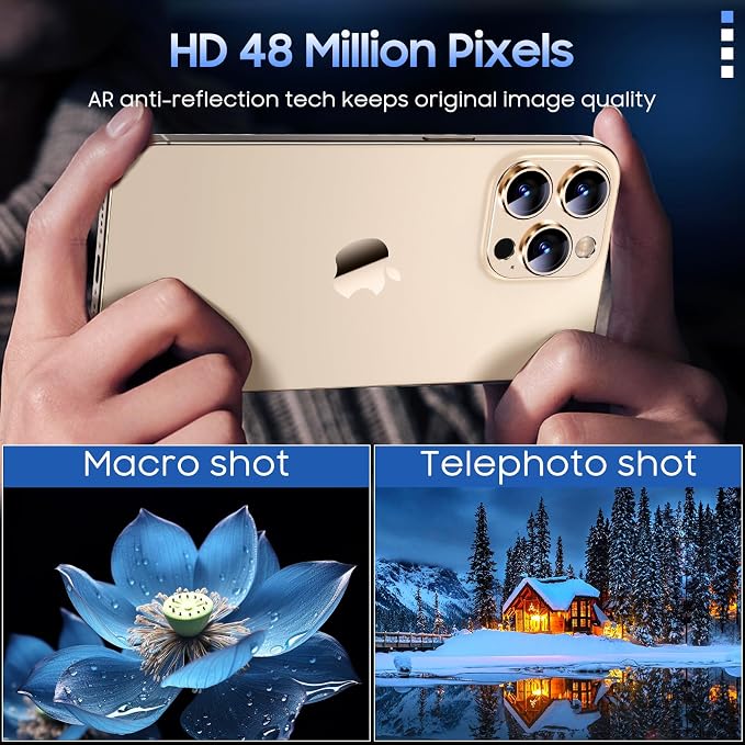Uyiton for iPhone 13 Pro/iPhone 13 Pro Max Camera Lens Protector | Not Easy to Break, Strong Adsorption, Case-Friendly, Metal 9H Sapphire Glass Rear Camera Screen Cover, Gold - Image 3