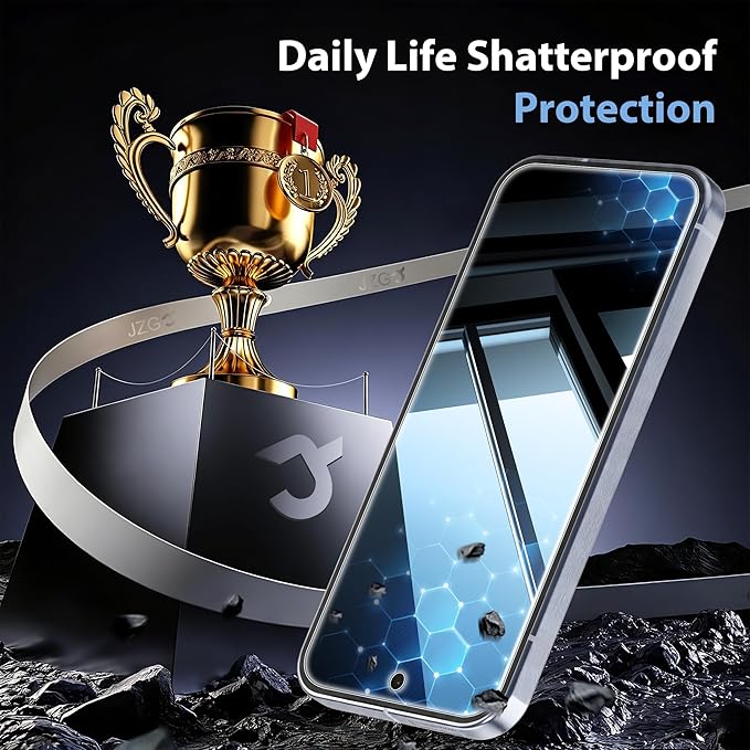 2 Pack for Google Pixel 10 Pro XL Privacy Screen Protector, 2 Pack Camera Protector, Fingerprint Compatible, Anti Spy, 9H Hardness Glass for Google Pixel 10 Pro XL Screen Protector - Image 2