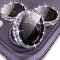 YWXTW [All-Over Glitter Camera Lens Protector for iPhone 17 Pro Max/17 Pro/16 Pro Max/16 Pro/15 Pro Max/15 Pro/14 Pro/Max, 9H Tempered Glass Camera Cover, Anti-Scratch Case Friendly (Deep Purple) by YWXTW