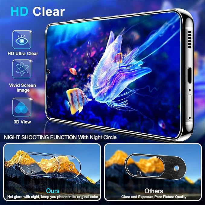 letosan 3 Pack for Google Pixel 10 Screen Protector Tempered Glass + 3 Pack Camera Lens Protector, Military Grade Shatterproof, 9H Hardness, Fingerprint Unlock,Case Friendly 6.3 Inch - Image 3