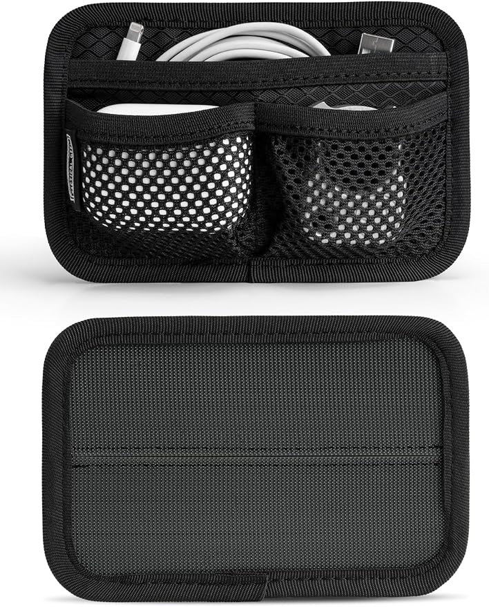 TACTICAL_GEEK TCM3 Mini EDC Organizer Board, Backpack Accessories with Open Pocket & Mesh Pocket, Utility Admin Bag Insert Panel Hook and Loop Modular Organizer for Daily Carry(Black) by TACTICAL_GEEK