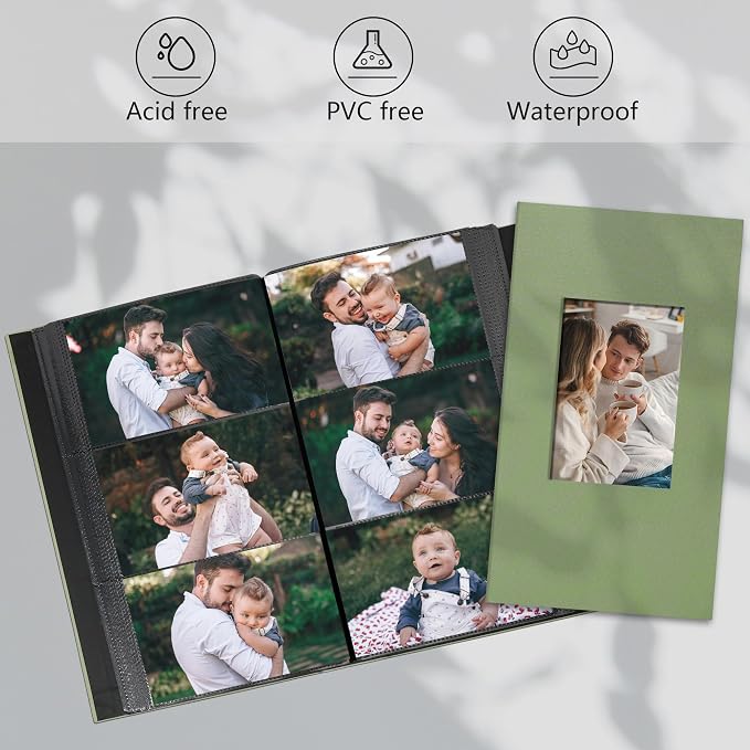 Photo Album 4x6 Pictures 300 Pockets Linen Cover White | Front Window, Large Picture Book, Portable Album, Family Travel Wedding Memory Keepsake - Image 3
