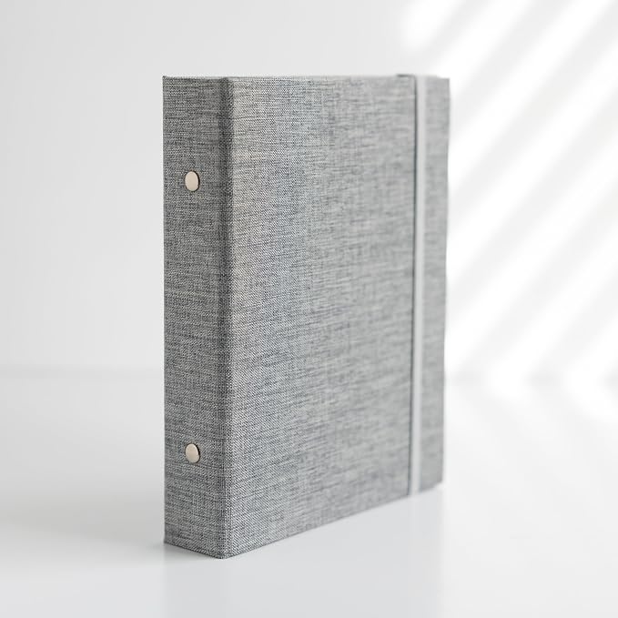 Photo Album For 2X6 Photo Booth Slip In Strips And 4X6 Pictures - 6 Ring Notebook Binder With 20 2 By 6 Sleeves - Fits 80 Photobooth Prints (SIMPLE GREY - LINEN HARDCOVER, 2X6) - Image 6