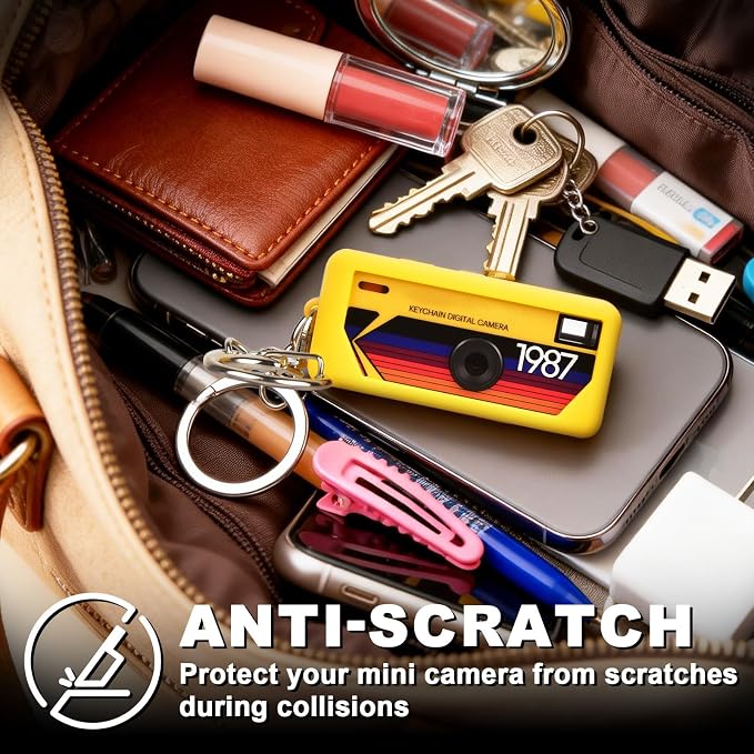 Silicone Case for Kodak CHARMERA Millennium Keychain Mini Digicam Blind Box | Soft Keychain Camera Sleeve, Precise Cutouts, Case-On Charging & SD Card Access, For Collectors & Daily Carry, Yellow - Image 6