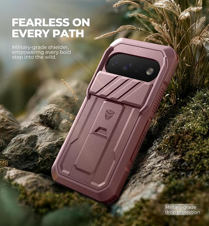 Dexnor for Google Pixel 11/11 Pro Case with Slide Camera Cover & 2 Front Frames & Built-in Screen Protector & Kickstand,Full-Body Shockproof Protective Cover Heavy-Duty Rugged Cases,Peony Pink(2026) - Image 6