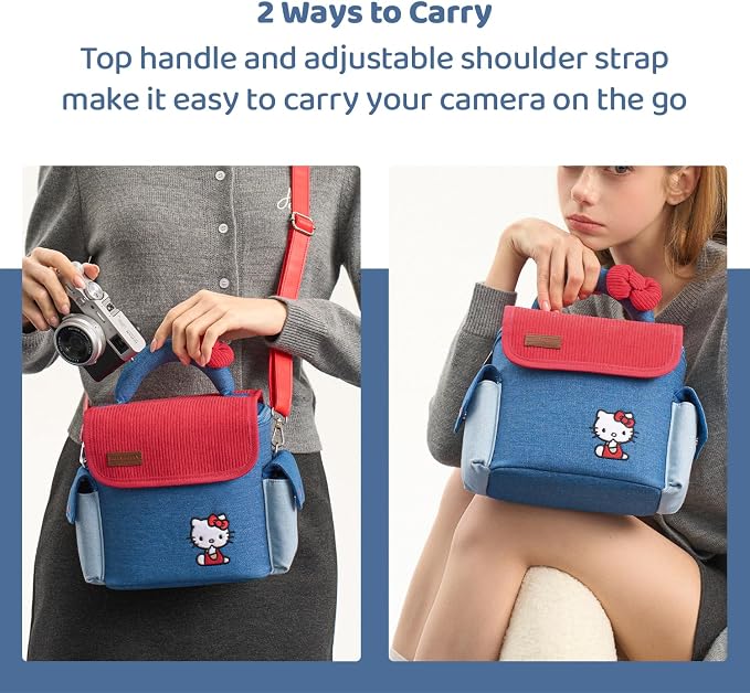 Kuitmor Camera Bag, DSLR/SLR/Mirrorless Crossbody Camera Shoulder Bag with Compartment Compatible with Fujifilm/Canon/Sony for Photographers - HLK - Image 3