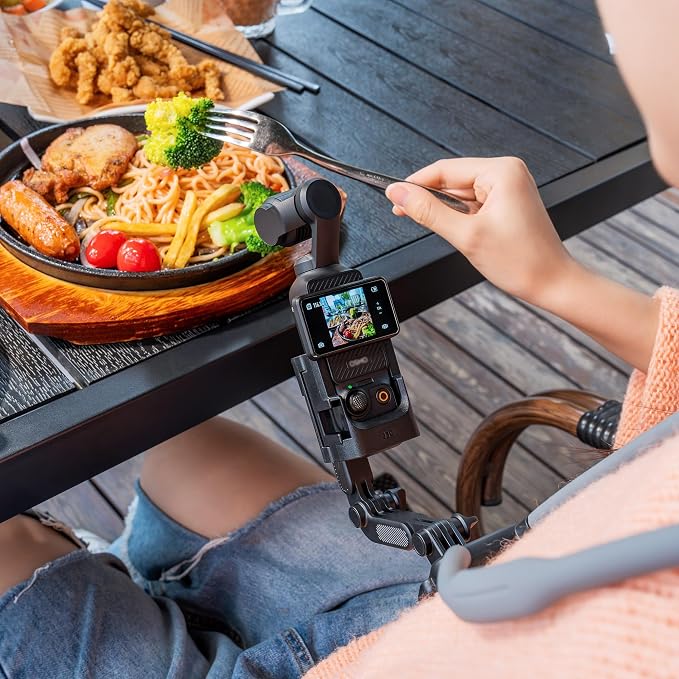 JJC Cold Shoe Mount Adapter for DJI Osmo Pocket 4P 4 3 Muse,w. Tighten Knob | Detachable Expansion Adapter for Tripod & DSLR Hot Shoe,with 1/4" 20 Hole,Folding 2-Fingers,Cold Shoe,Angle Adjustable - Image 9