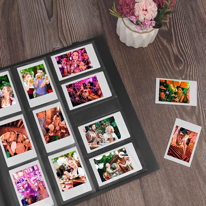 560 Pockets Photo Album for Instax Mini & Polaroid 2x3 Photos, Black | Large Capacity Photo Book, Elastic Band Closure, Safely Holds Your Unique Memories for Secure Storage and Easy Viewing - Image 2