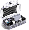 Evergreen Dry Box Tech Organizer – For Camera, Cables, Hard Drives, Memory Cards, Keys, Compatible with GoPro, Airtags (Medium, Rubber Boot, Clear) by EvergreenCases