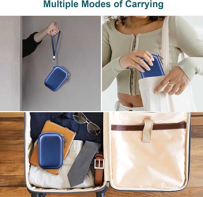 Canboc Carrying Case for HP Sprocket Portable 2x3 Instant Photo Printer | For Kodak Step Wireless Mobile Photo Printer, Mesh Bag fit Photo Paper Cable, Blue - Image 3