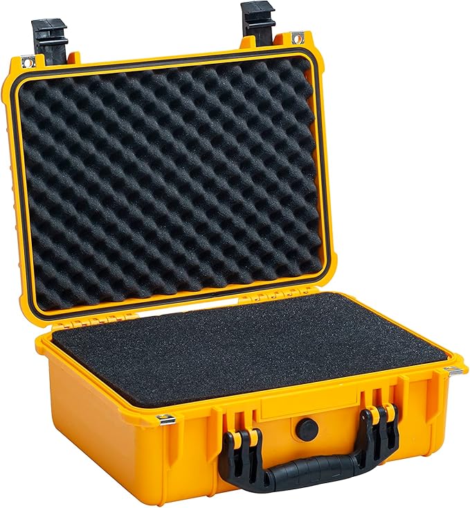 MEIJIA All Weather IP67 Waterproof Hard Camera Case,Hard Protective Case,Hard Case with Customizable Foam,Fit Use of Drones,Camera,Equipments,Pistols(Yellow,15.98x12.99x6.85inches) - Image 3