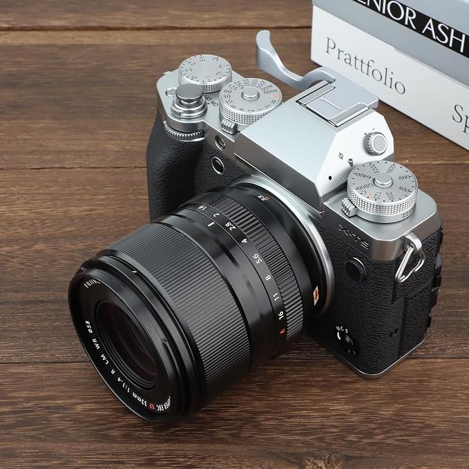 Haoge THB-XT5S Hand Grip Metal Hot Shoe Thumb Up Rest for Fujifilm Fuji X-T5 Camera Foregrip Silver - Image 4