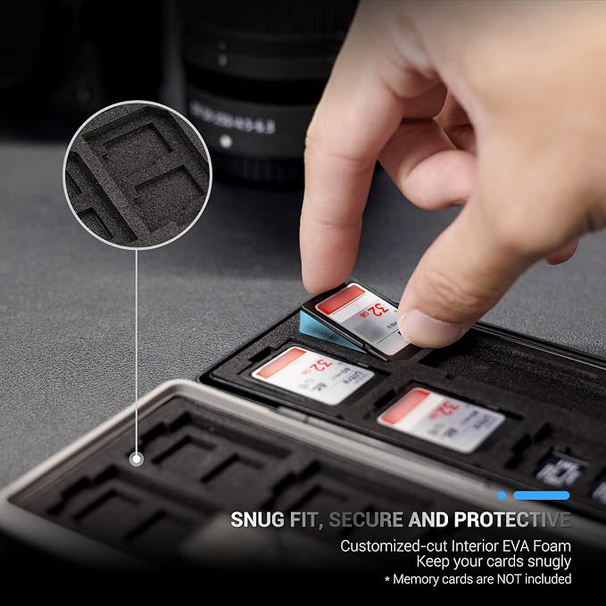 24 Slots Memory Card Case Holder for 16 Micro SD Cards, 8 SD Cards, Includes a 3 in 1 Type C USB 3.0 Micro USB 2.0 Memory Card Reader, Water-Resistant Anti-Shock - Image 4
