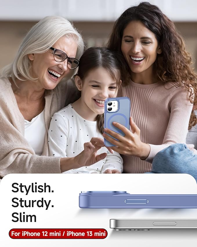 LeYi for iPhone-12 Mini Case/iPhone-13 Mini Phone Cases Blue:[ Screen Protector X2+ Camera Cover X2] Compatible with Magsafe i iphone12 12mini Slim Protective Magnetic Funda para 13mini, Light Blue - Image 6