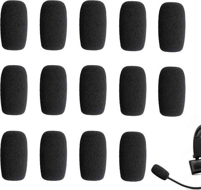 14-Pack Lavalier Microphone Foam Covers – 1.4" Windshields for Wireless Lapel Mics – Noise-Reducing Windscreens for Interviews, Podcasting, Vlogging, Video Recording by WUGEUSCH