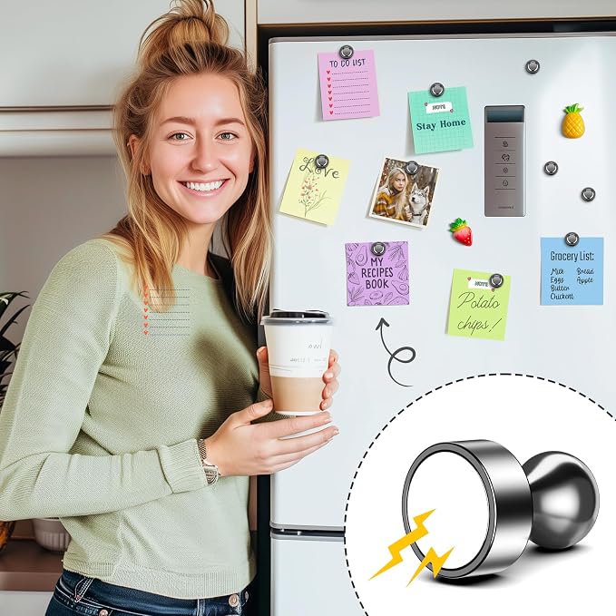 FINDMAG Fridge Magnets, Magnets for Whiteboard, Kitchen, 100 Pack, Black | Refrigerator Magnets Strong for Photos, Pictures, Kitchen, Office, Locker, Accessories Decorative, Easy to Move - Image 4