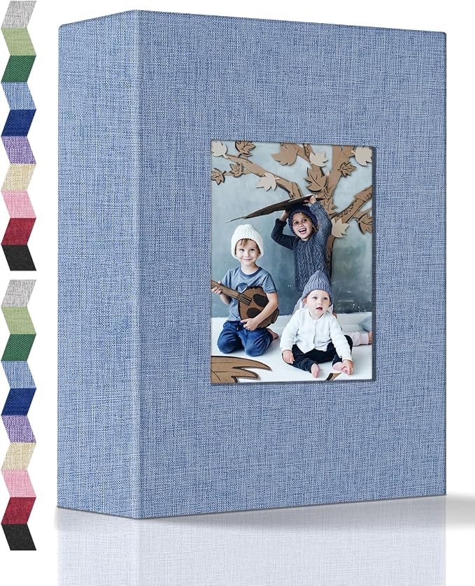 popotop Photo Album 4x6-100 Photos Photo Books with 100 Vertical Pockets,Linen Cover Albums for Family Wedding Anniversary Baby Vacation Pictures by Popotop
