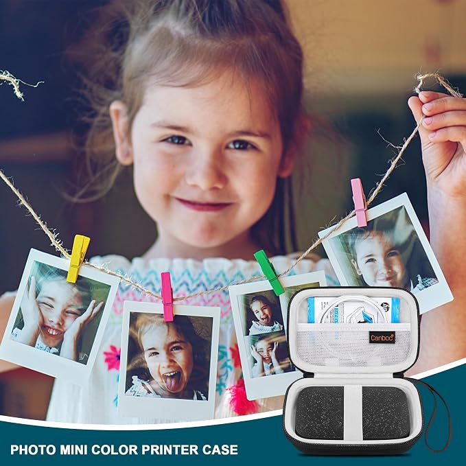 Canboc Carrying Case for HP Sprocket Portable 2x3 Instant Photo Printer | For Kodak Step Wireless Mobile Photo Printer, Mesh Bag fits Photo Paper Cable, Black - Image 7