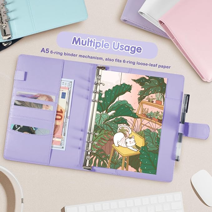 A5 Kpop Photocard Binder with 30 Pack 4-Pocket Card Pages, 6 Ring A5 Binder Card Collector Album with 240 Card Slots,PU Leather Binder Cover with Magnetic Buckle Closure for Organizing Trading Card - Image 7