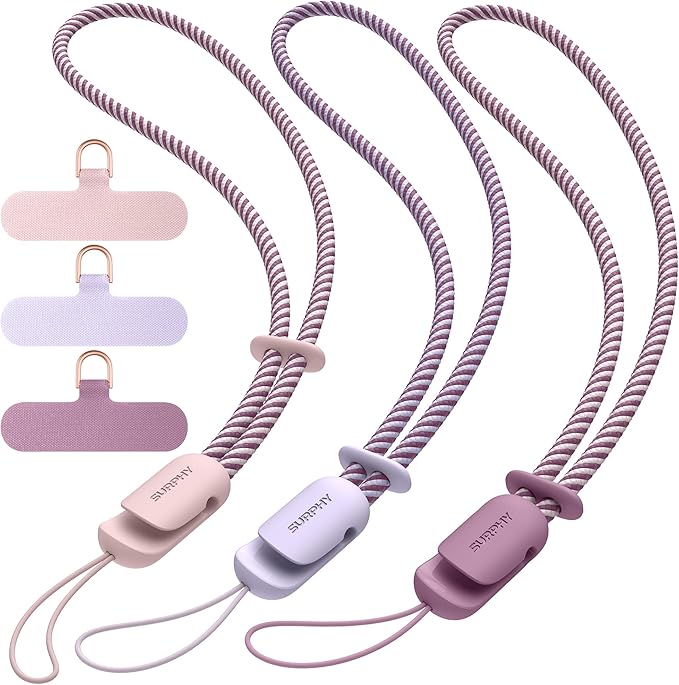 SURPHY 3 Pack Phone Wrist Strap, Phone Lanyard with Cellphone Tether Tab | Phone Strap Charm, Camera Wrist Strap with 2-Color Braided, Phone Wristlet, Wrist Lanyard for Case by SURPHY