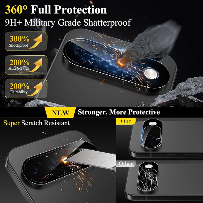 4 Pack Camera Lens Screen Protector Compatible with Google Pixel 11 Pro XL | 9H Tempered Glass Camera Lens Cover, Case Friendly, High Definition, Scratch-Resistant(Not for 11/11Pro) - Image 3