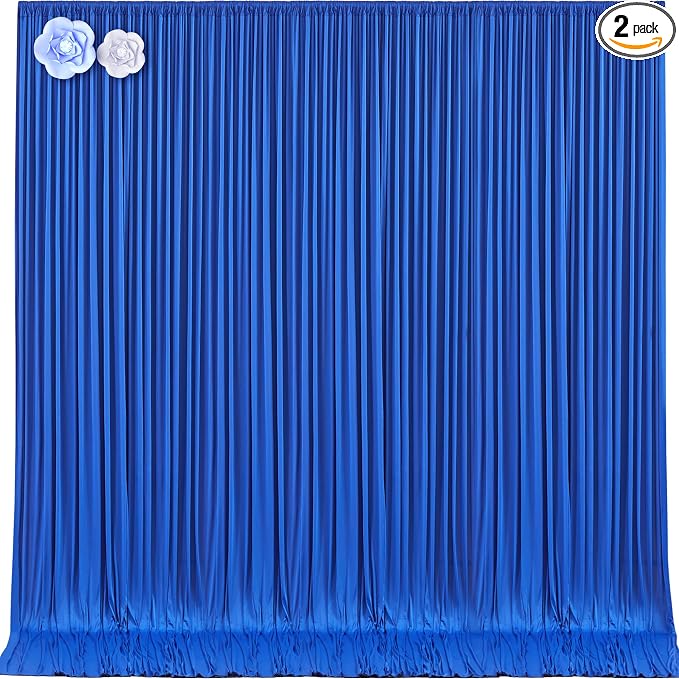 10x12 Royal Blue Backdrop Curtains for Wedding Party Wrinkle Free Backdrops Curtain Drapes Fabric Decorations Photo Back Drop Cloth for Baby Shower Photography Stage Reception 5ft x 12ft,2 Panels by Tao-GePartyDecorations