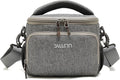 Camera Shoulder Bag,Small Gray Shockproof Canvas SLR/DSLR Mirrorless Crossbody Lens Case Purse,Compact Storage Messenger Bag for Sony A7,for Canon R Series(S) by svatin