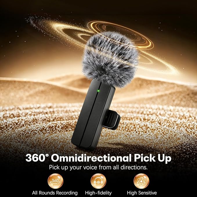 3 in 1 Wireless Mini Microphone for iPhone Android Phone Camera: Lavalier Lapel Mic for Video Recording - Noise Cancelling Clip on Shirt Microphones for Tiktok YouTube Podcast Vlogging - Image 7