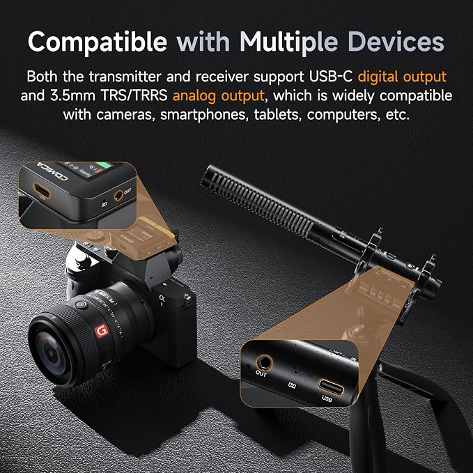 COMICA VM40 Shotgun Microphone – 48kHz/32-bit Float Recording, Wired & Wireless Modes, 32GB Onboard Storage – Compatible with Canon, Nikon, Sony Cameras & Camcorders for YouTube, Interviews & Filming - Image 6