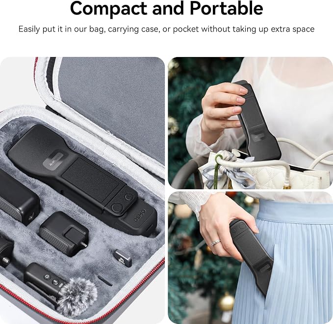 AMAZEAR Gimbal Screen Protective Cover for DJI OSMO Pocket 4/3/Xtra Muse, Pocket4 Accessories Portable Lens Cap Hard Case with Soft Lining for Carry/Protection/Storage, Quick Open/Close, Black - Image 3