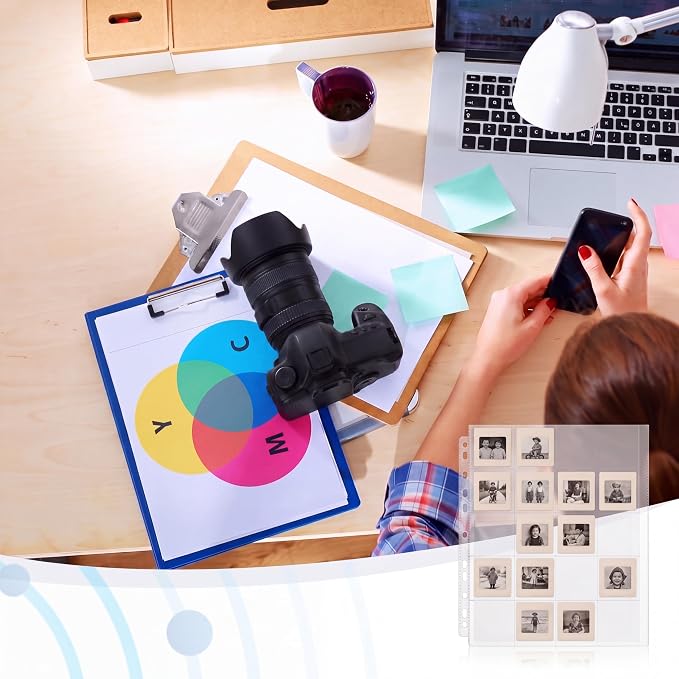 Fuyoooo 50 Pack Protective Photo Slide Pages Holds 20 35mm Slides | Top Loading Photo Page Sleeves for 3 Ring Binder Holds 1000 2 x 2 Inch Photos Archival Slide Storage Album Refill Preservers - Image 7