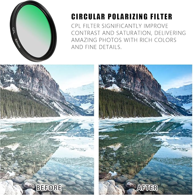 52MM Circular Polarizer Filter, Ultra Slim Multi-Coated CPL Lens Filter, Clip-on Phone Camera Filter Kit, Compatible for iPhone 15 14 13 12 11,Motorola, Google Pixel and Other Smart Phones - Image 4