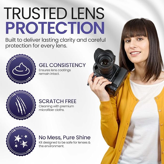 ULTRAVUE’s Ultimate Camera Lens Cleaning Kit –Camera Lens Cleaner, Lens Pen, Fog Stopper, and Microfiber Cloths - Camera Cleaning Kit - Lens Blower for DSLR & Digital Camera Accessories Camera Kit - Image 2