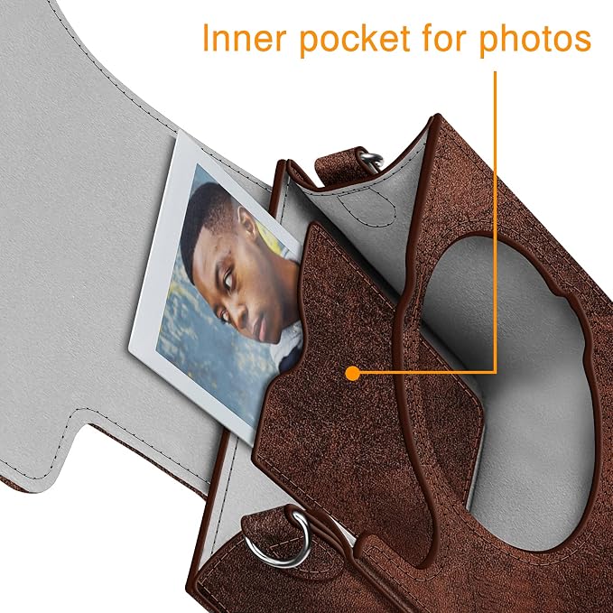 FINTIE Protective Case for Fujifilm Instax Mini 40 Camera | Camera Travel Bag, Adjustable Shoulder Strap, Snap Closure, Removable Front Cover, Daily Protection, Vegan Leather - Image 5